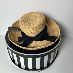 PETER BEATON NANTUCKET DESIGNER STRAW HAT, UNUSED tags and box included
